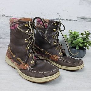 Sperry Topsider Plaid Tie Boots